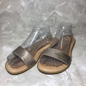 Born of Concept Metallic Slide on Sandals sz 9